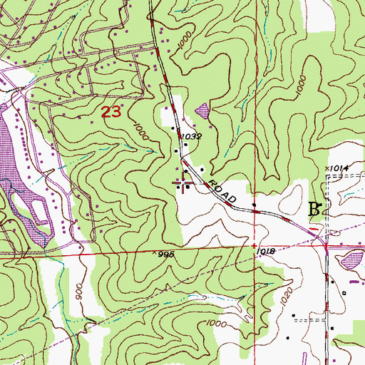 Topographic Map of Vine Hill School, MO