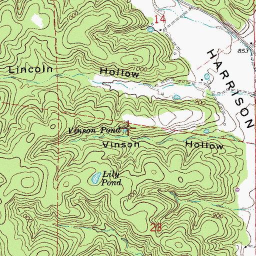 Topographic Map of Vinson Pond, MO