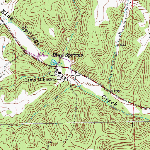 Topographic Map of Von Hoffman Lake, MO