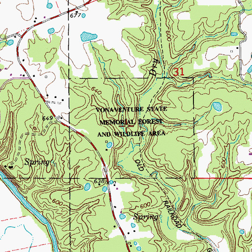 Topographic Map of Vonaventure State Memorial Forest And, MO
