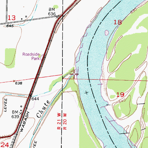 Topographic Map of Wakenda Chute, MO