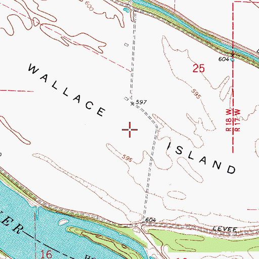 Topographic Map of Wallace Island, MO