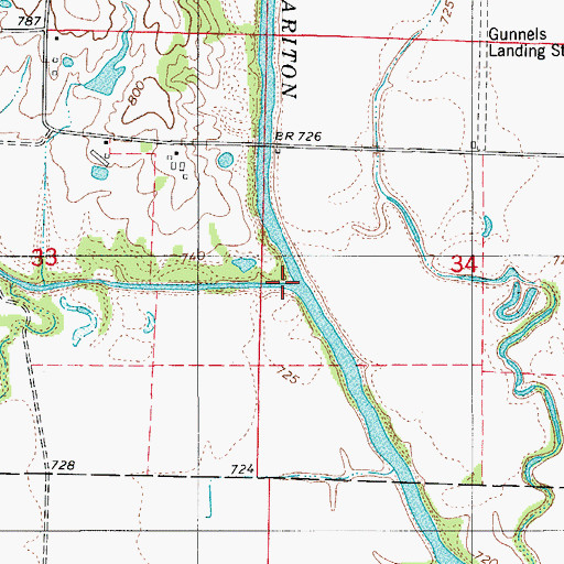 Topographic Map of Walnut Creek, MO