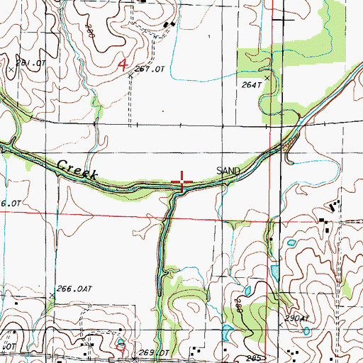 Topographic Map of Walnut Fork, MO