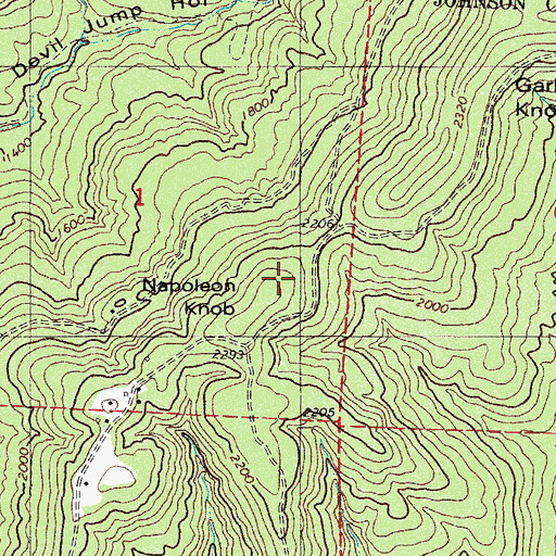 Topographic Map of Napoleon Knob, AR