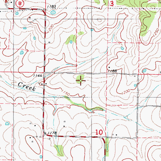 Topographic Map of Walnut Grove School (historical), MO