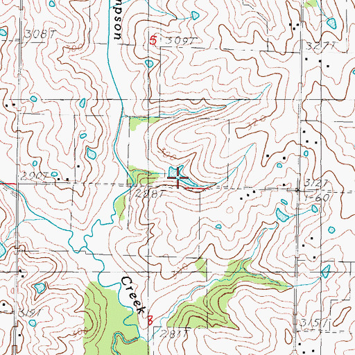 Topographic Map of Walnut Grove School, MO