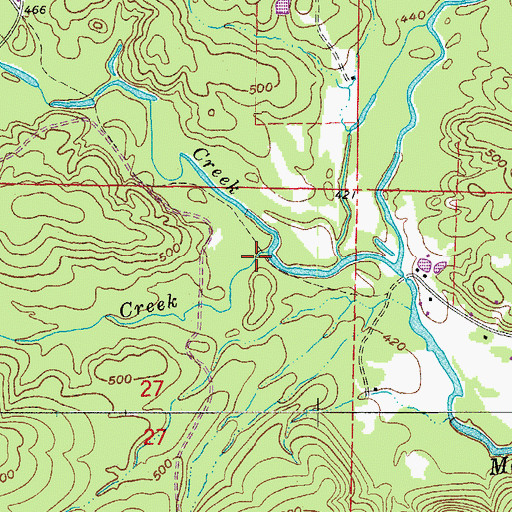 Topographic Map of Narrow Creek, AR