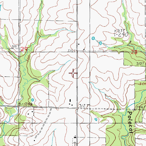 Topographic Map of Walnut School (historical), MO