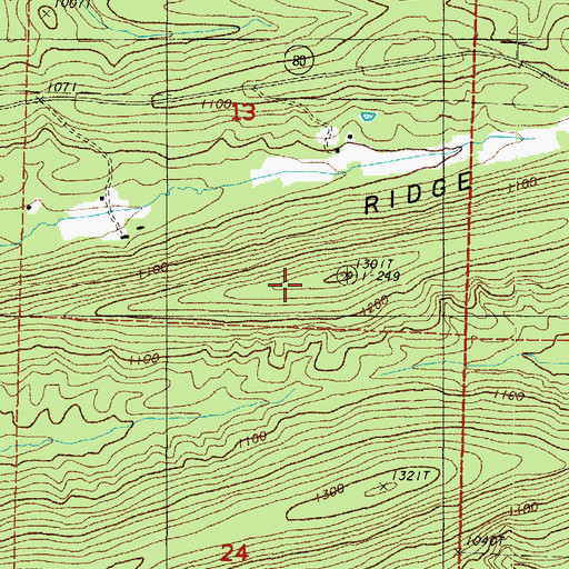 Topographic Map of Narrow Ridge, AR
