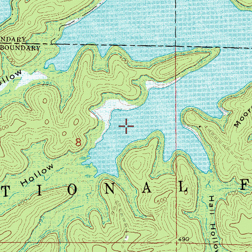 Topographic Map of Lake Wappapello, MO