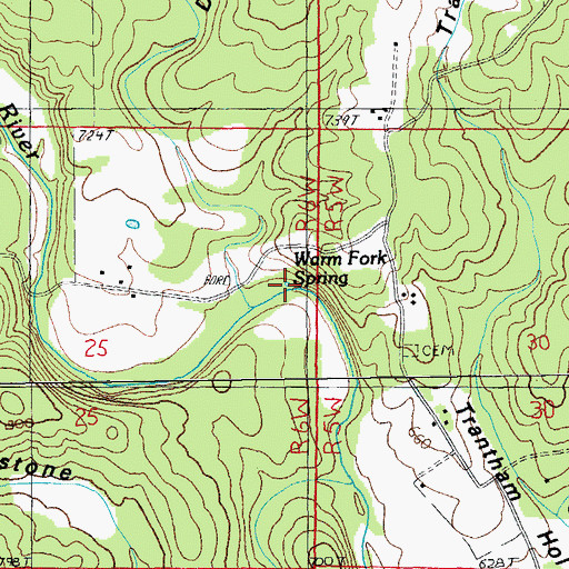 Topographic Map of Warm Fork Spring, MO