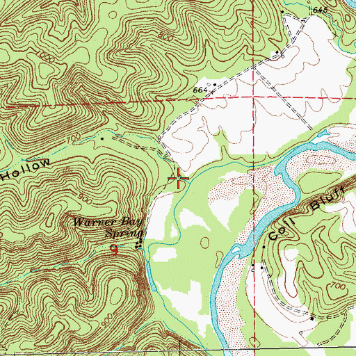 Topographic Map of Warner Hollow, MO