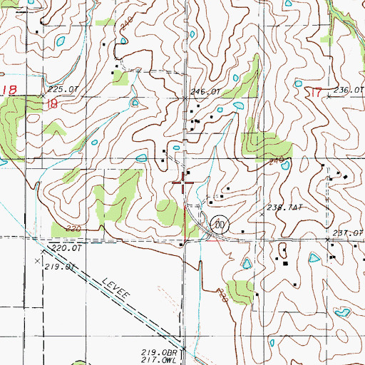 Topographic Map of Warner School (historical), MO