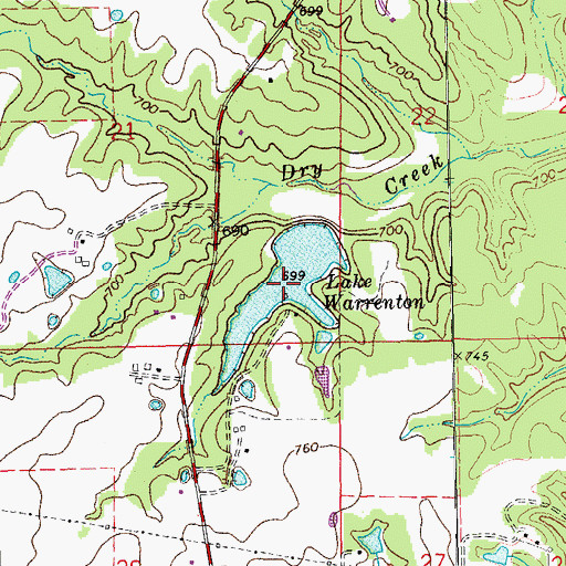 Topographic Map of Lake Warrenton, MO