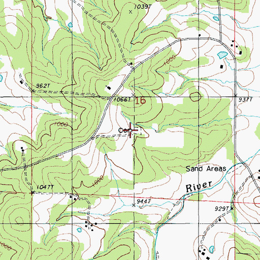 Topographic Map of Washington Cemetery, MO