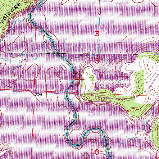 Topographic Map of Wasson Bluff, MO