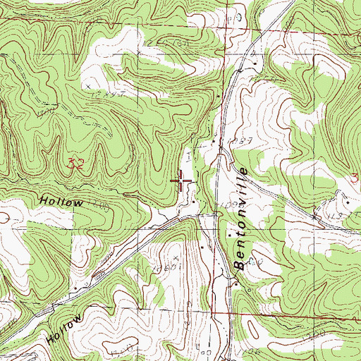 Topographic Map of Water Fork Hollow, MO