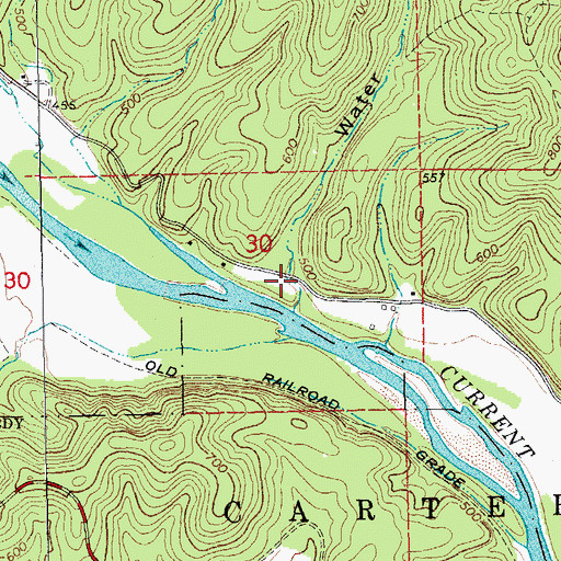 Topographic Map of Water Hollow, MO