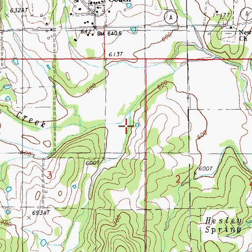 Topographic Map of Watered Hollow, MO
