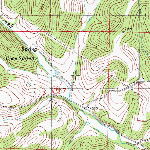 Topographic Map of Watered Hollow, MO