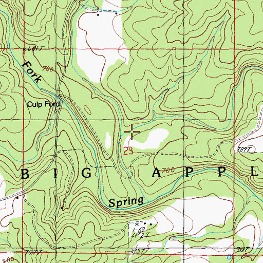 Topographic Map of Watered Rock Hollow, MO