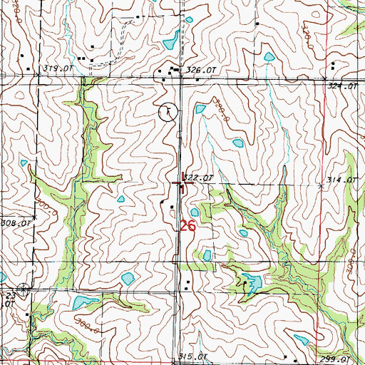 Topographic Map of Waterman School, MO