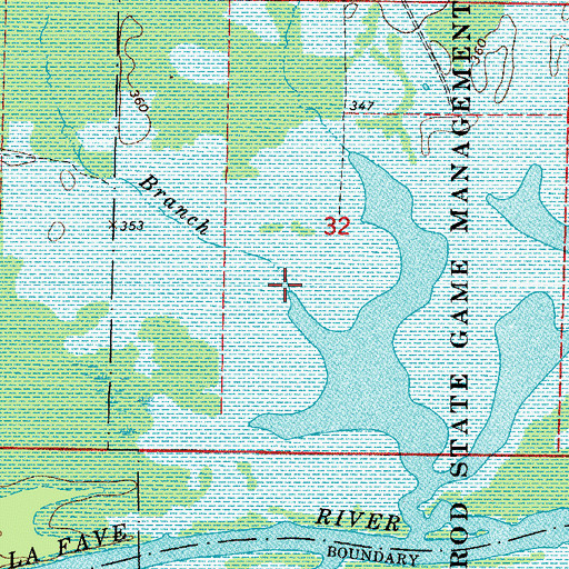 Topographic Map of Negro Branch, AR