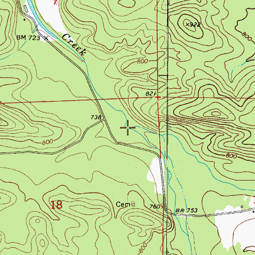 Topographic Map of Negro Branch, AR