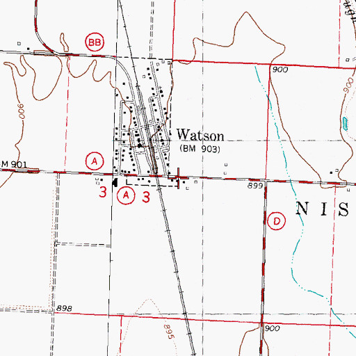 Topographic Map of Watson, MO