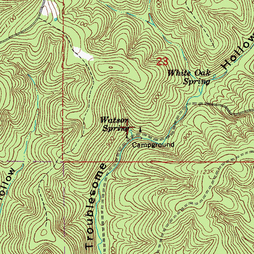 Topographic Map of Watson Spring, MO