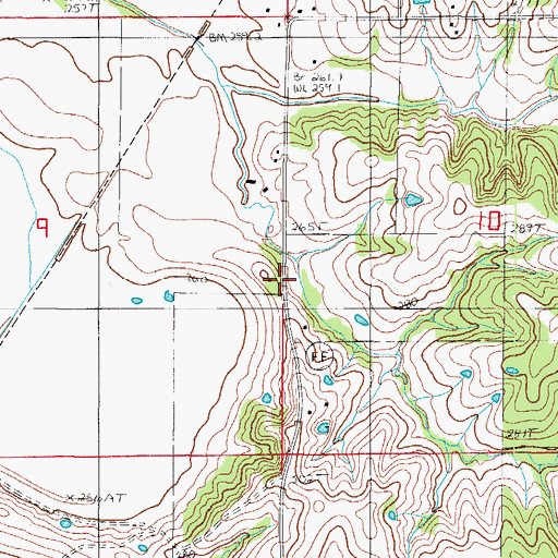 Topographic Map of Wayman School, MO