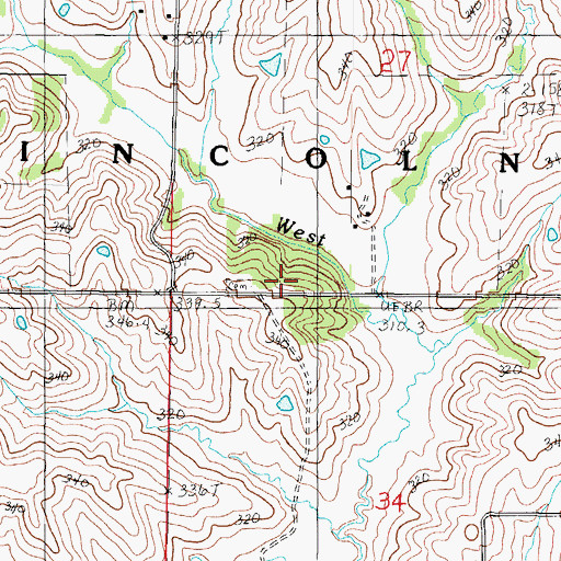Topographic Map of Weaver Church, MO