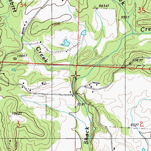 Topographic Map of Nesbitt Creek, AR