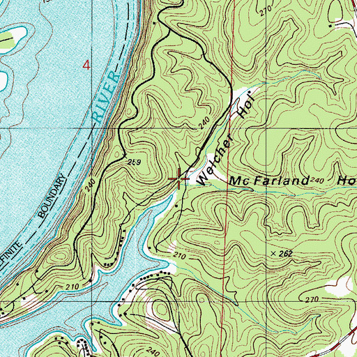 Topographic Map of Welcher Hollow, MO