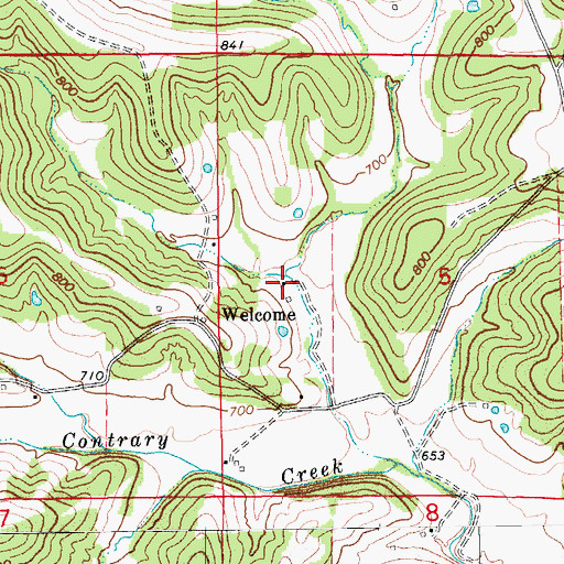 Topographic Map of Welcome, MO