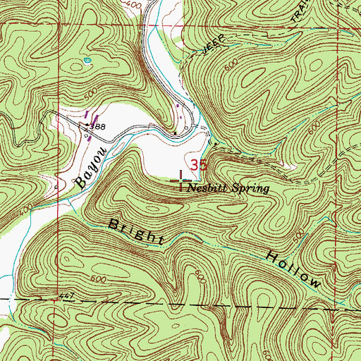 Topographic Map of Nesbitt Spring, AR