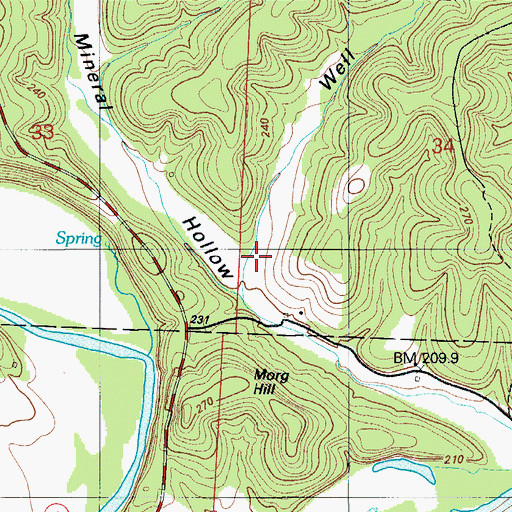 Topographic Map of Well Hollow, MO