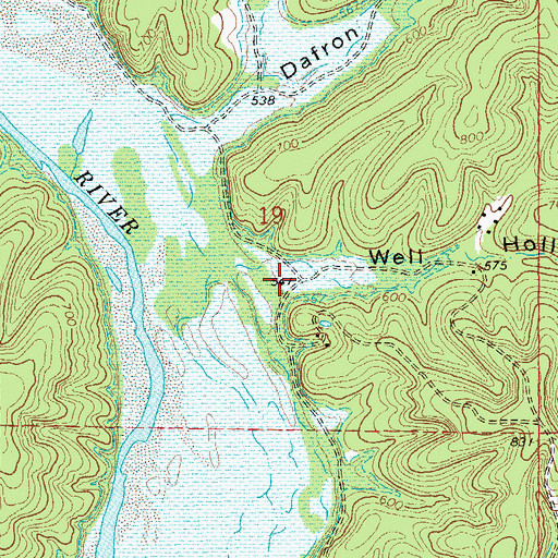 Topographic Map of Well Hollow, MO