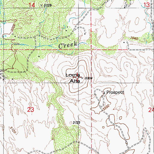 Topographic Map of Loma Alta, AZ