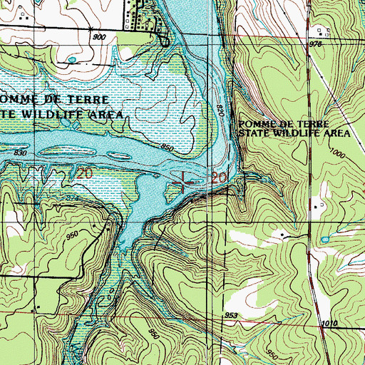 Topographic Map of West Branch, MO
