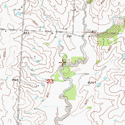 Topographic Map of West Branch Lost Creek, MO