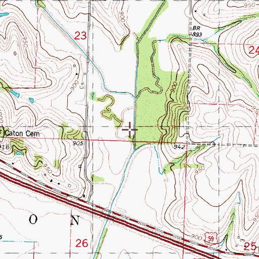 Topographic Map of Wildcat Creek, MO