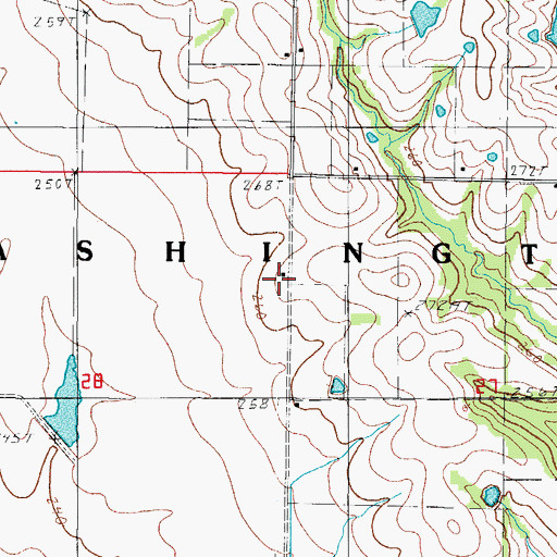 Topographic Map of West Fairview School, MO