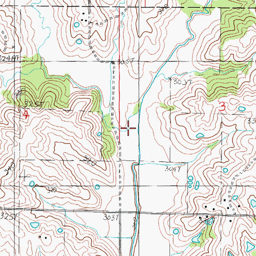 Topographic Map of West Fork Big Muddy Creek, MO