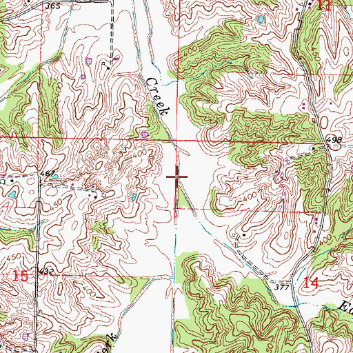 Topographic Map of West Fork Sals Creek, MO