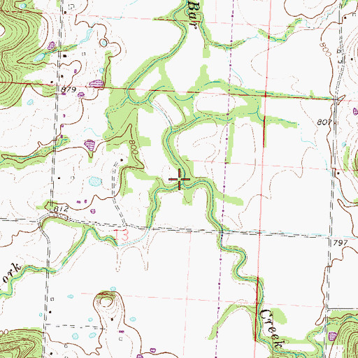 Topographic Map of West Fork Sni-A-Bar Creek, MO