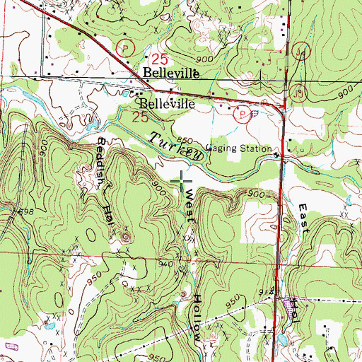 Topographic Map of West Hollow, MO