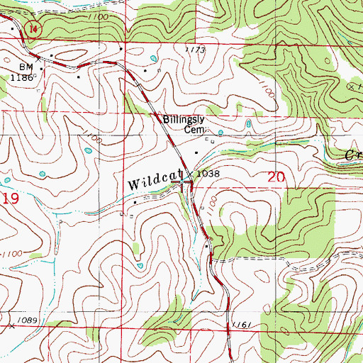 Topographic Map of West Liberty School (historical), MO