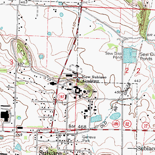 Topographic Map of New Subiaco Academy, AR